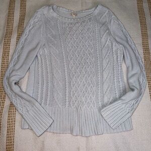 GAP Women's Soft Blue Cable Knit Sweater